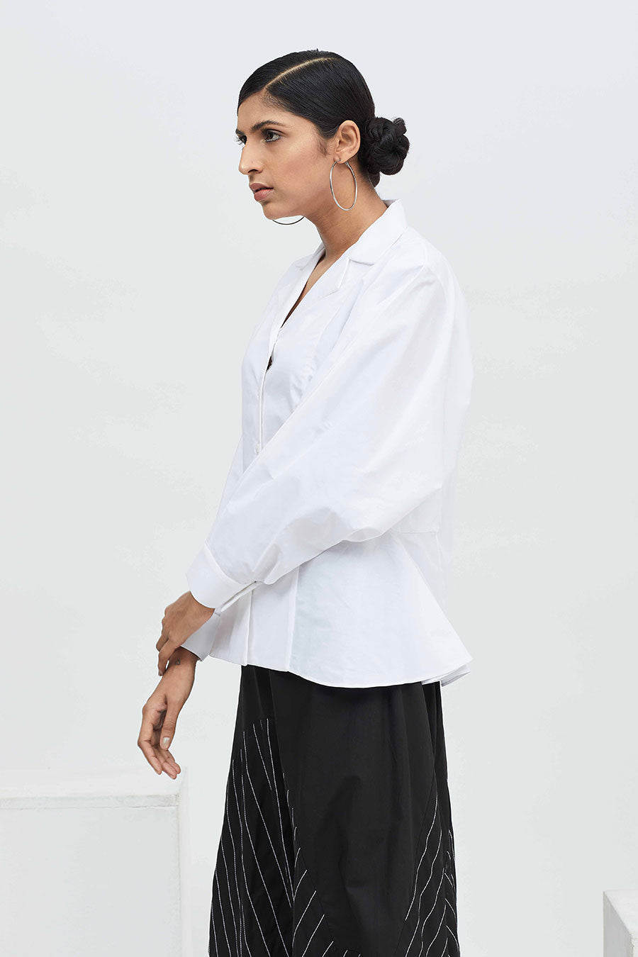 White Cotton Baggy Shirt