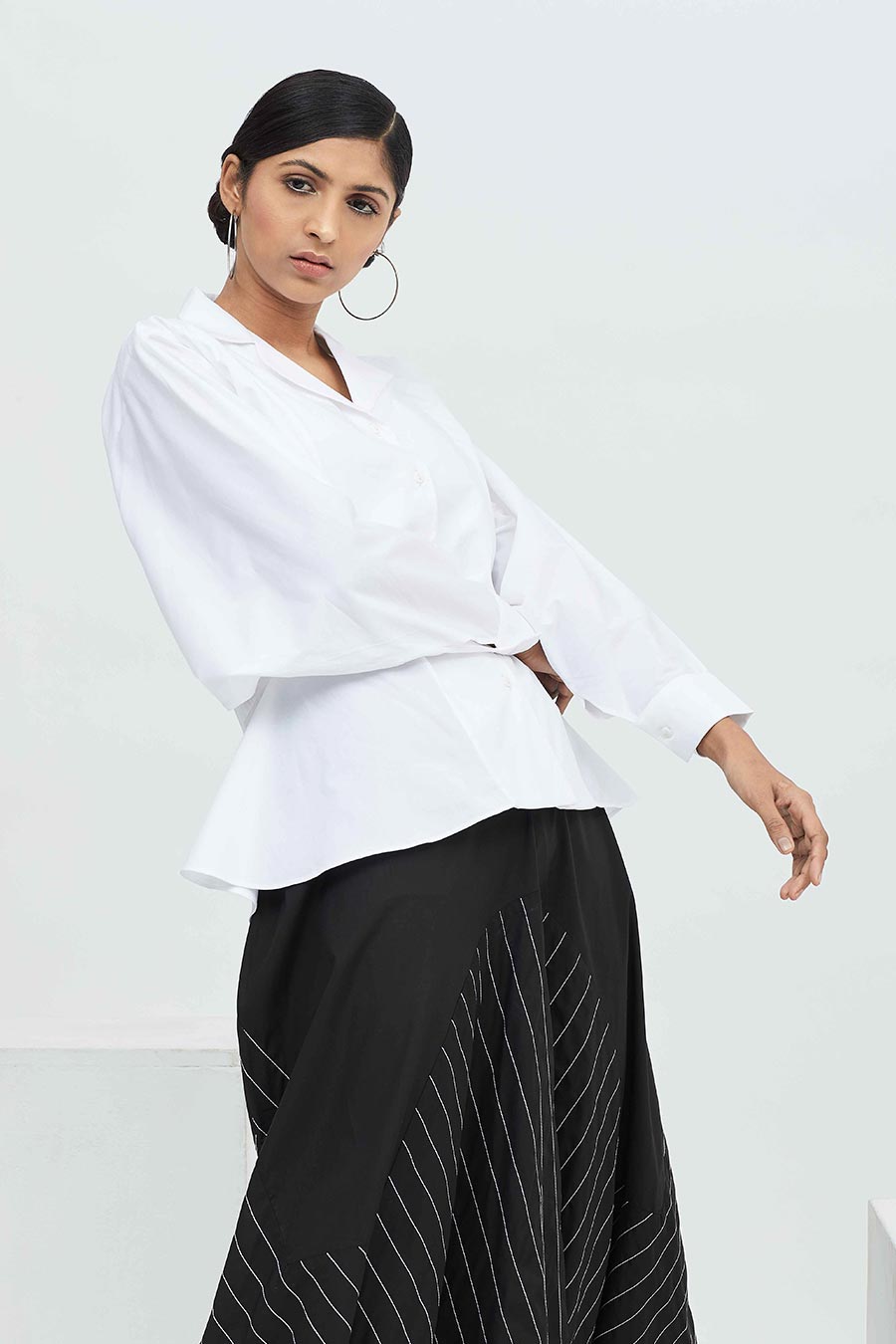 White Cotton Baggy Shirt