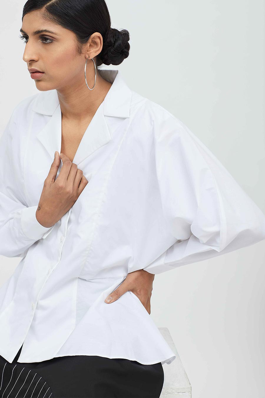 White Cotton Baggy Shirt