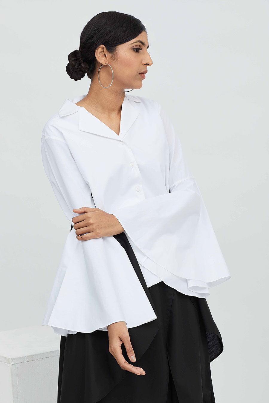 White & Black Cross Edge Shirt