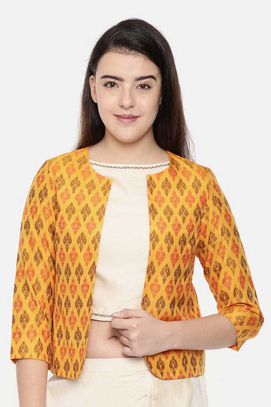 Yellow clearance silk jacket