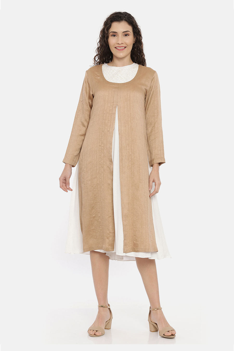 Gold Beige Silk Overlay Jacket