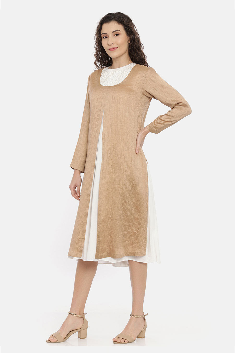 Gold Beige Silk Overlay Jacket