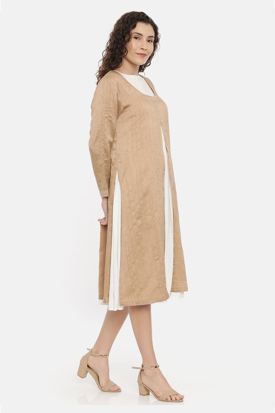 Gold Beige Silk Overlay Jacket