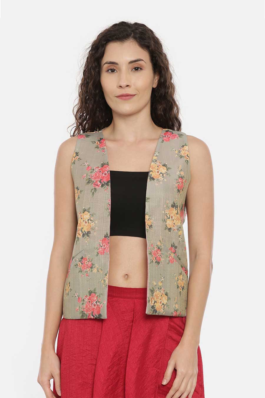 Pink-Green Reversible Short Jacket