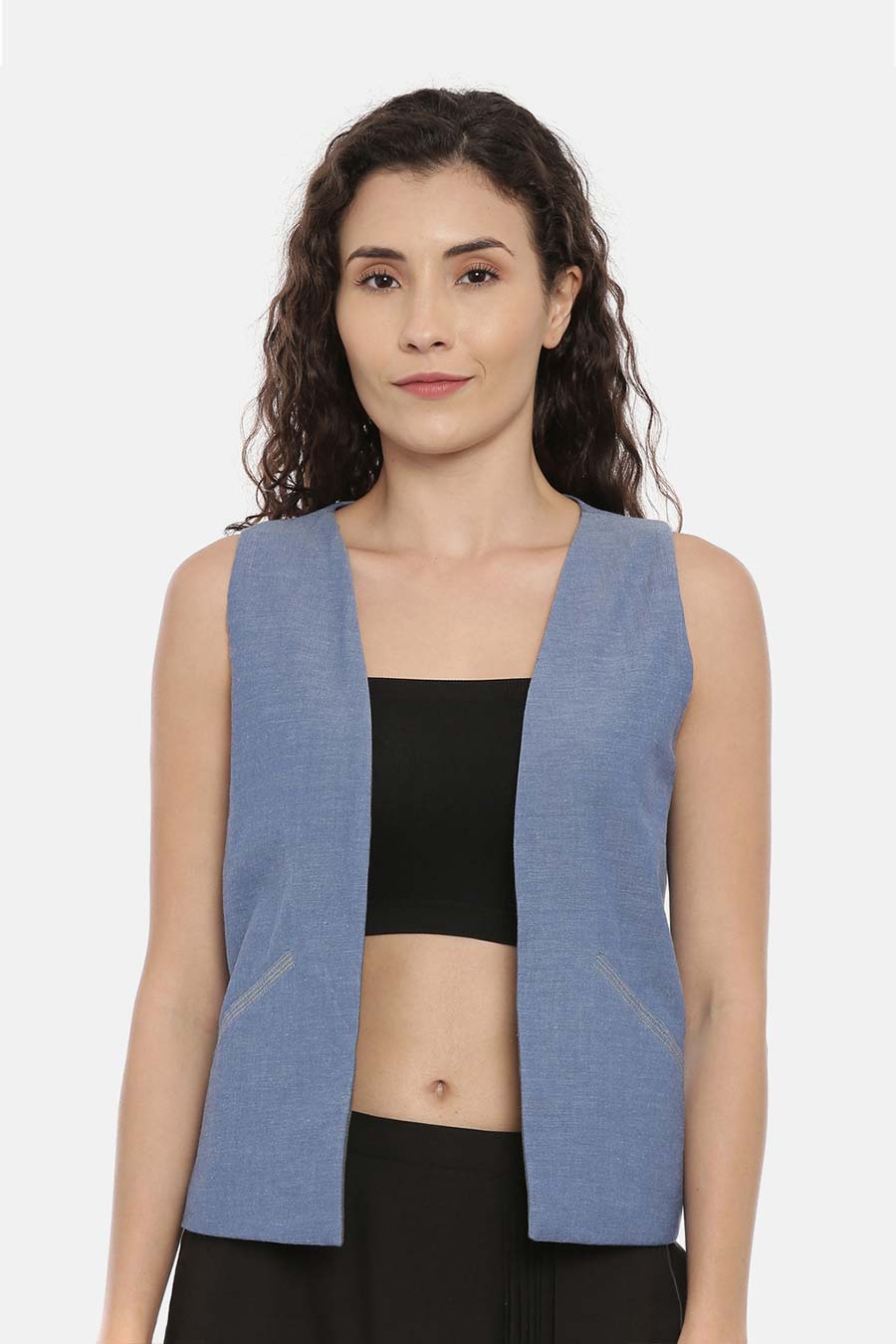 Blue-Grey Reversible Short Jacket