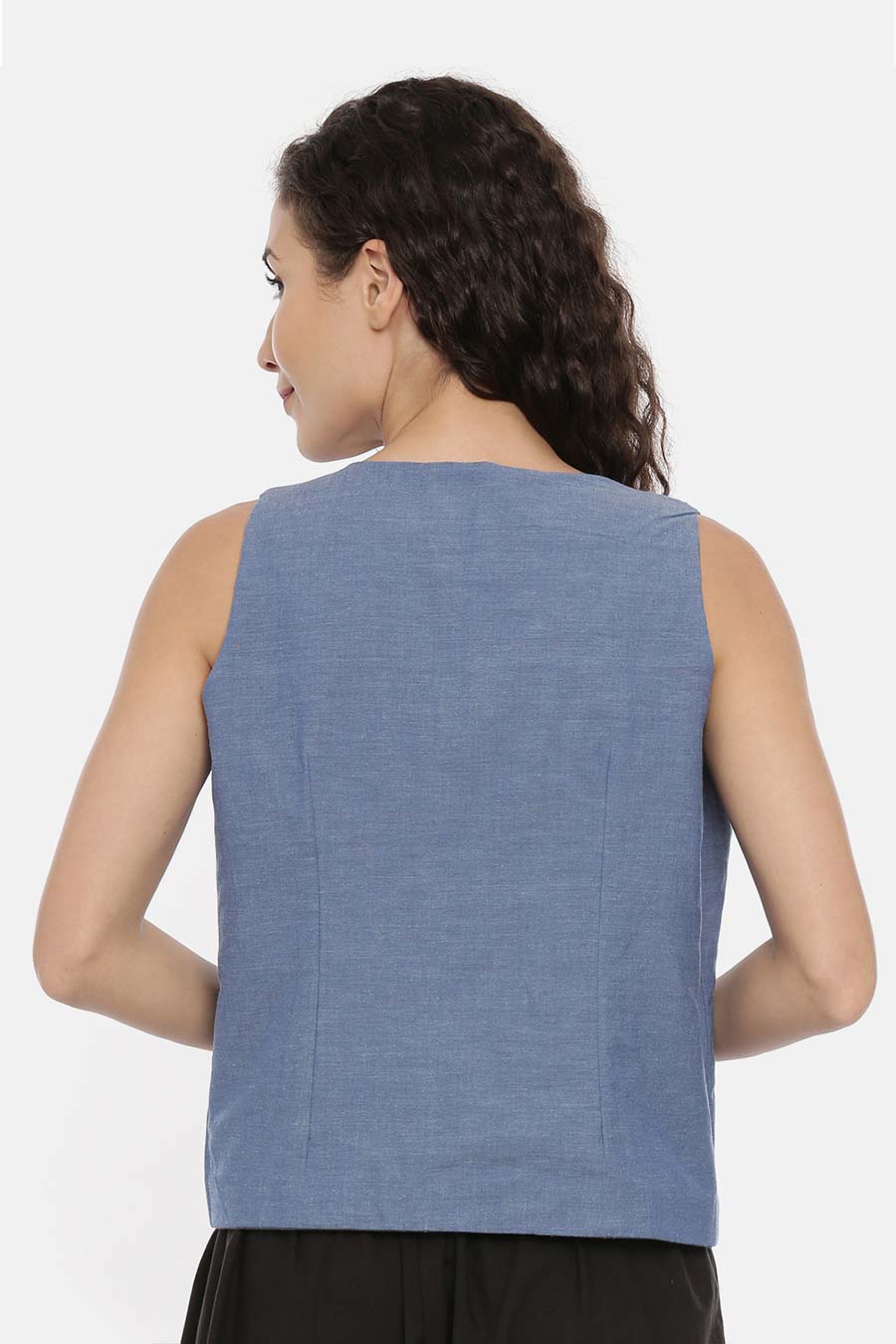 Blue-Grey Reversible Short Jacket
