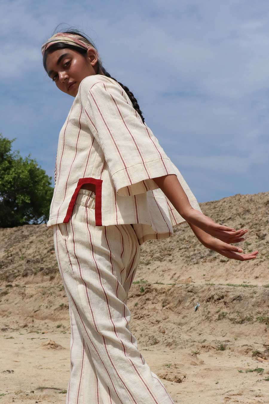 Handwoven White Ambhas Pants