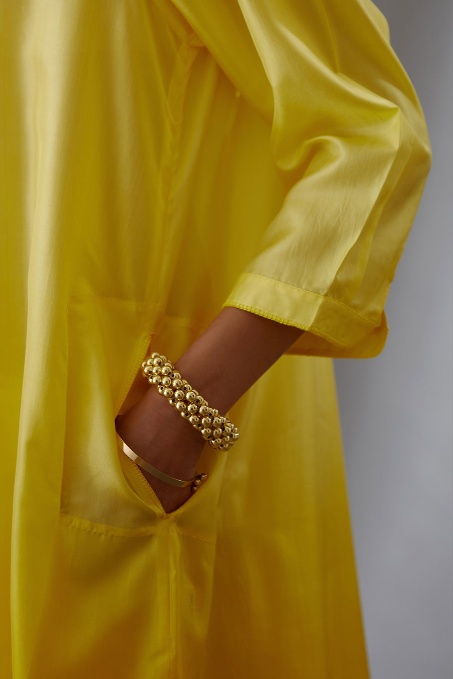 Yellow Silk Embroidered Kurta & Pant Set