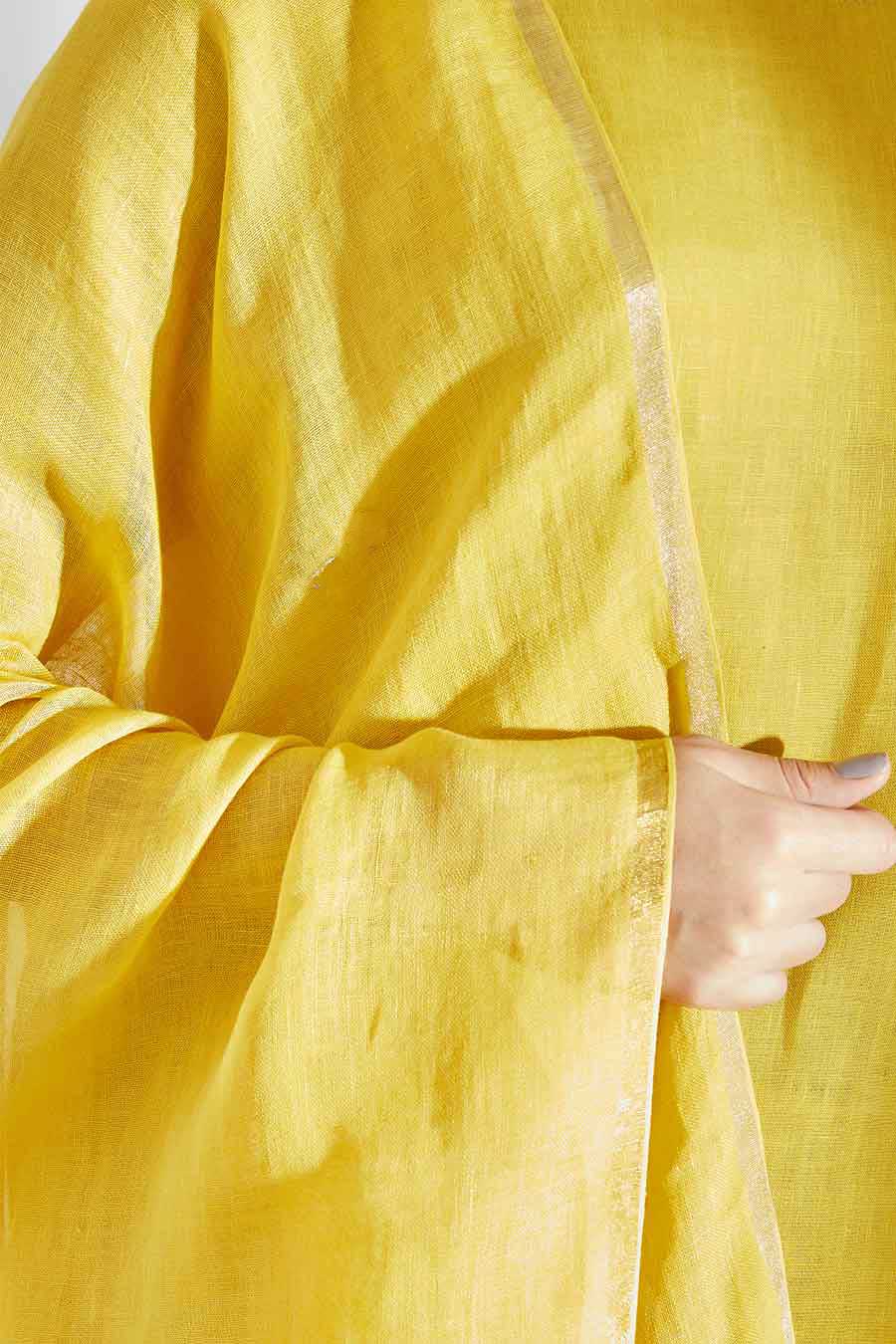 Canary Yellow Linen Dupatta