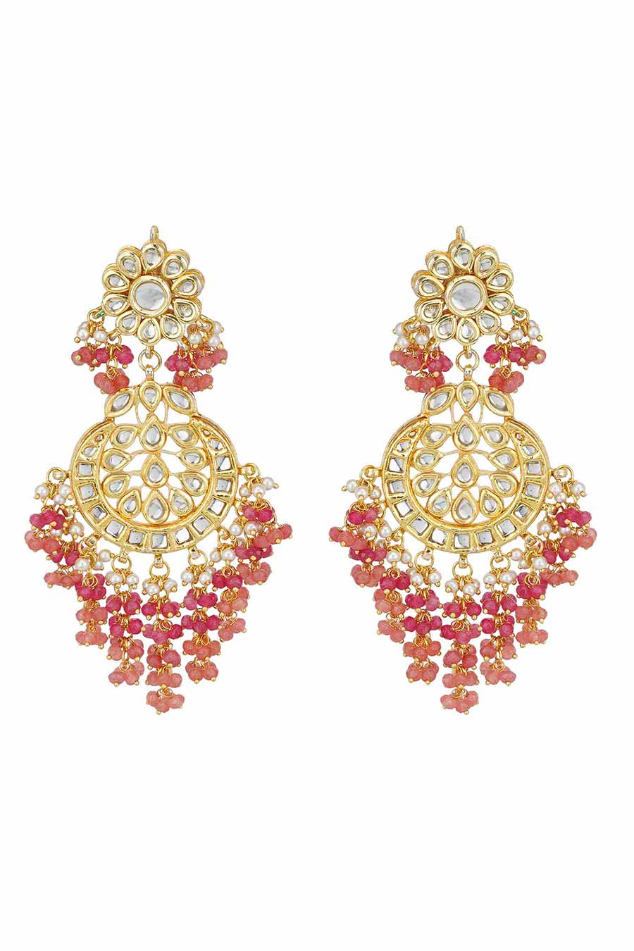 Gold Plated Kundan Dangler Earrings