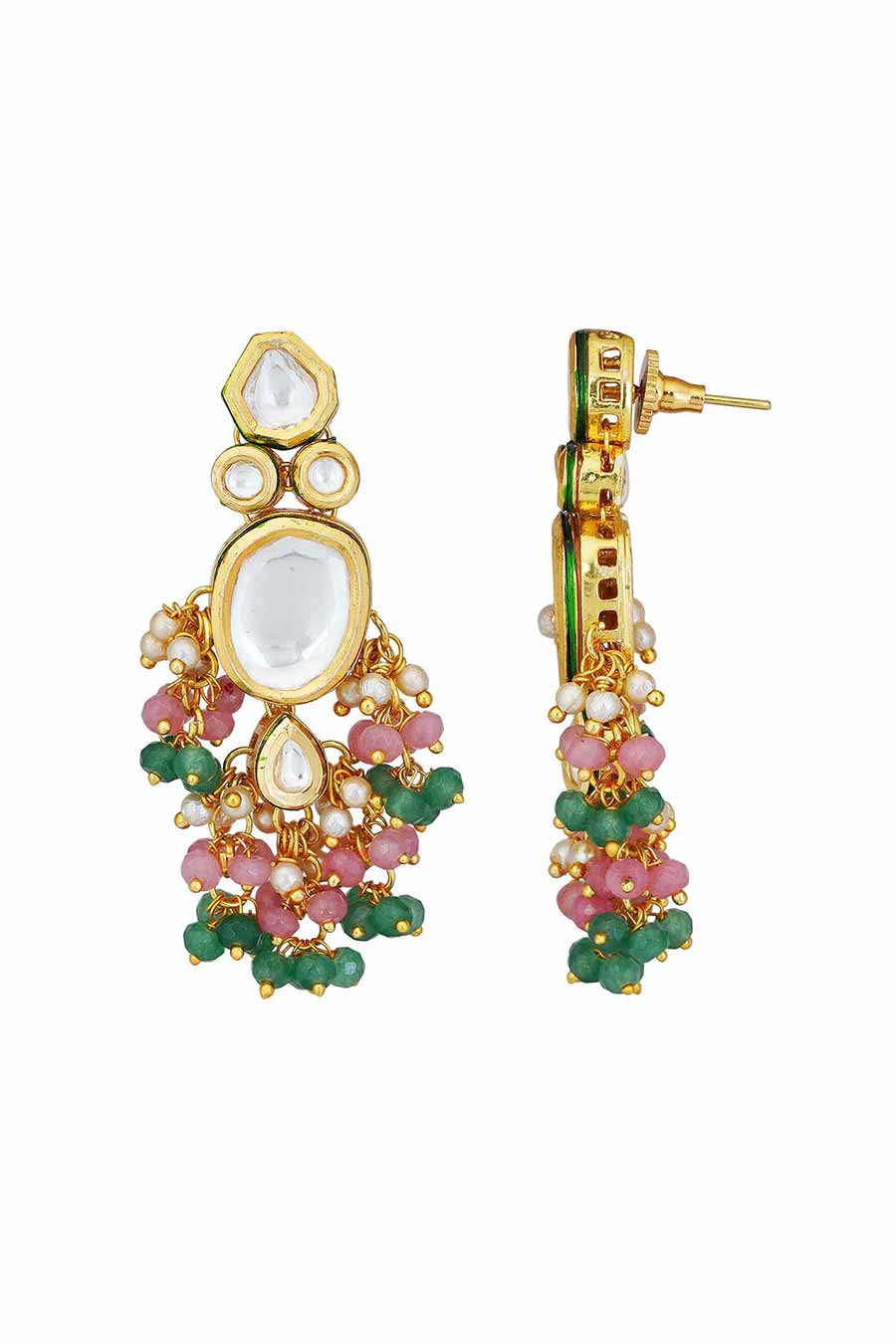 Gold Plated Kundan Necklace & Earrings Set