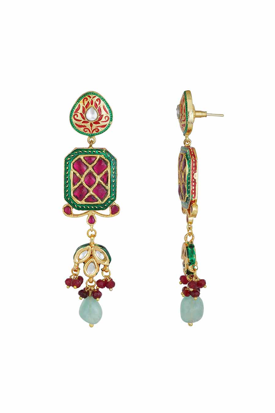 Gold Plated Kundan Necklace & Earrings Set