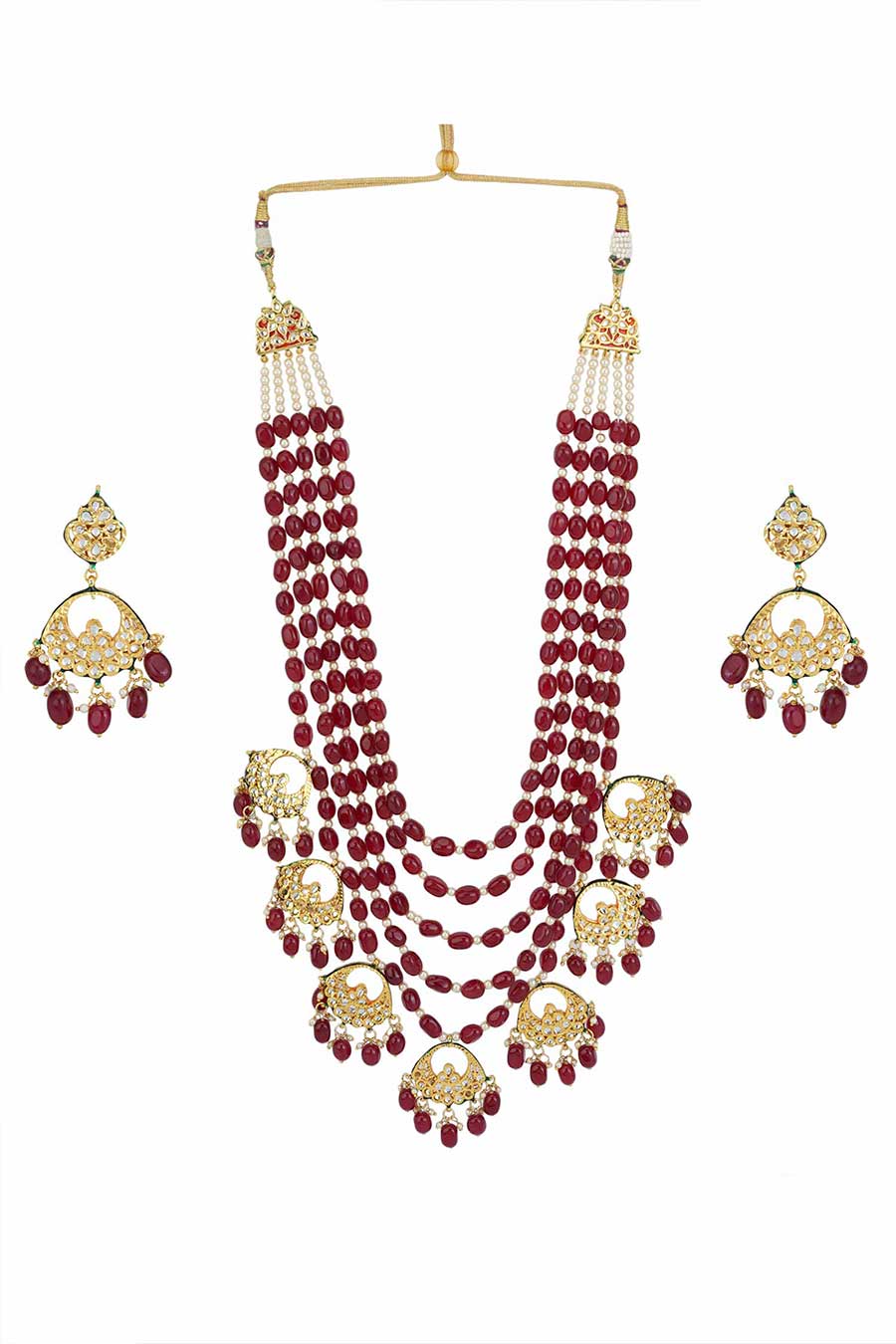 Gold Plated Kundan Necklace & Earrings Set