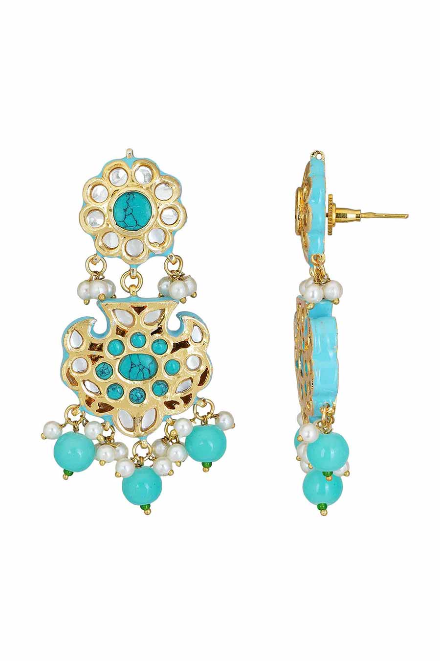 Gold Plated Kundan Necklace & Earrings Set