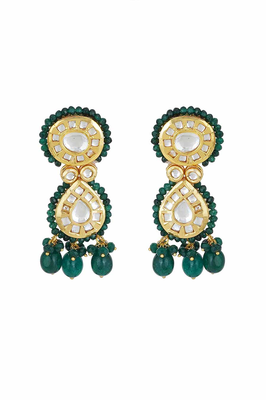 Gold Plated Kundan Necklace & Earrings Set