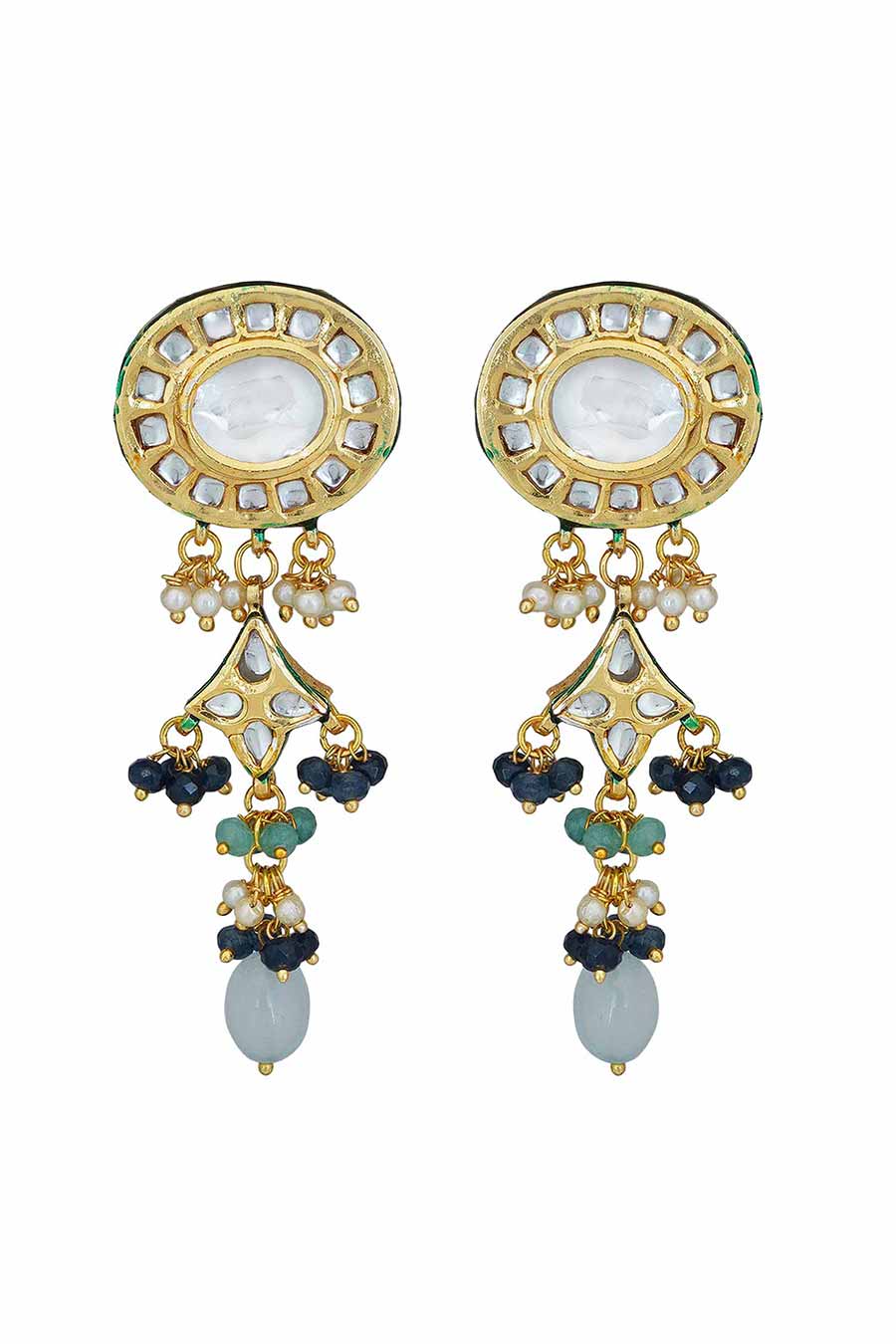 Gold Plated Kundan Necklace & Earrings Set