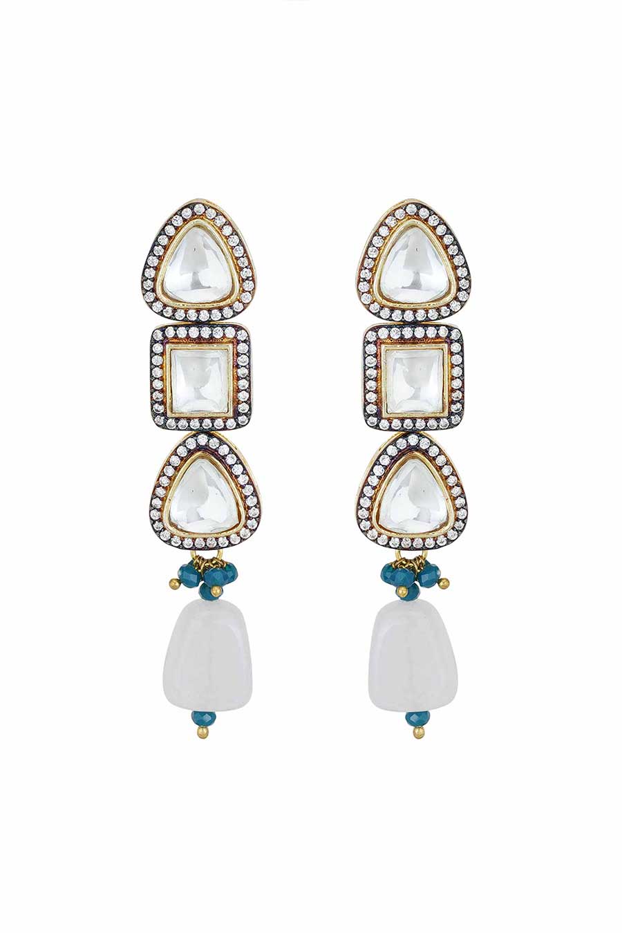 Gold Plated Kundan Necklace & Earrings Set