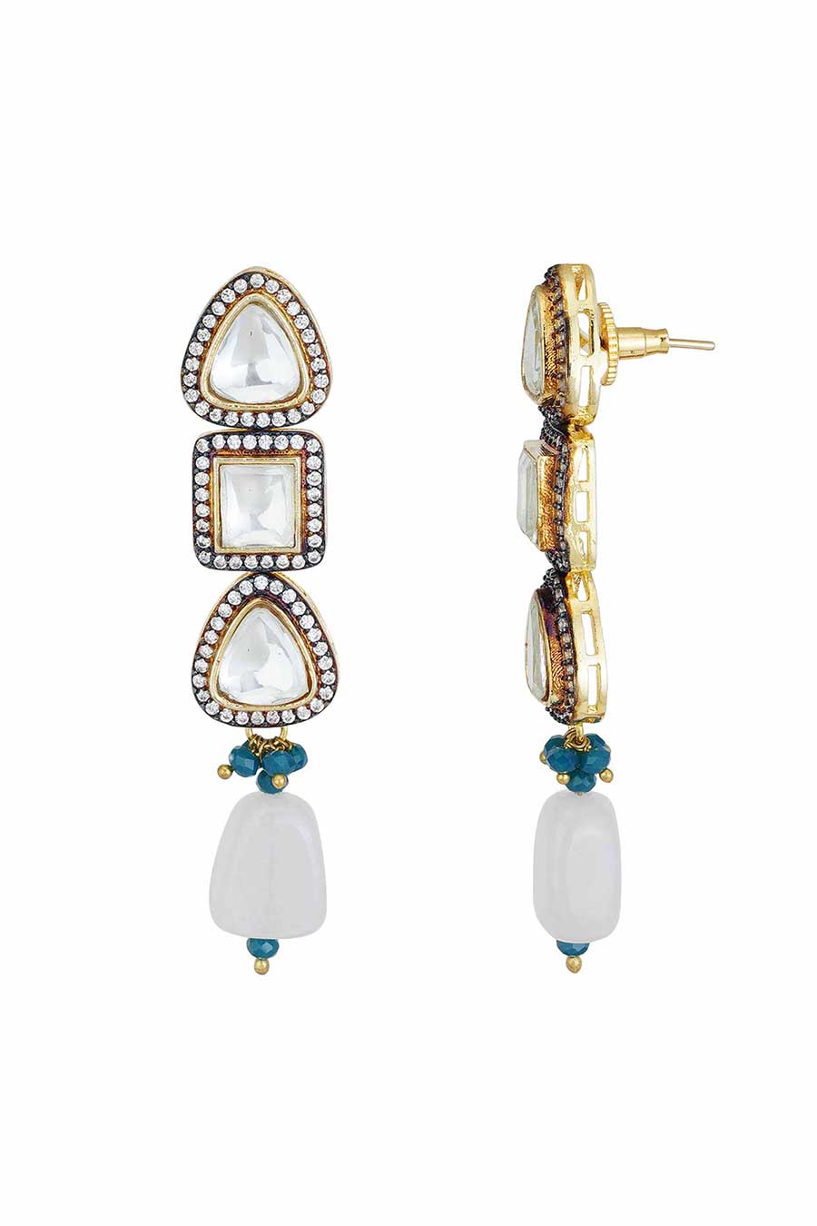 Gold Plated Kundan Necklace & Earrings Set