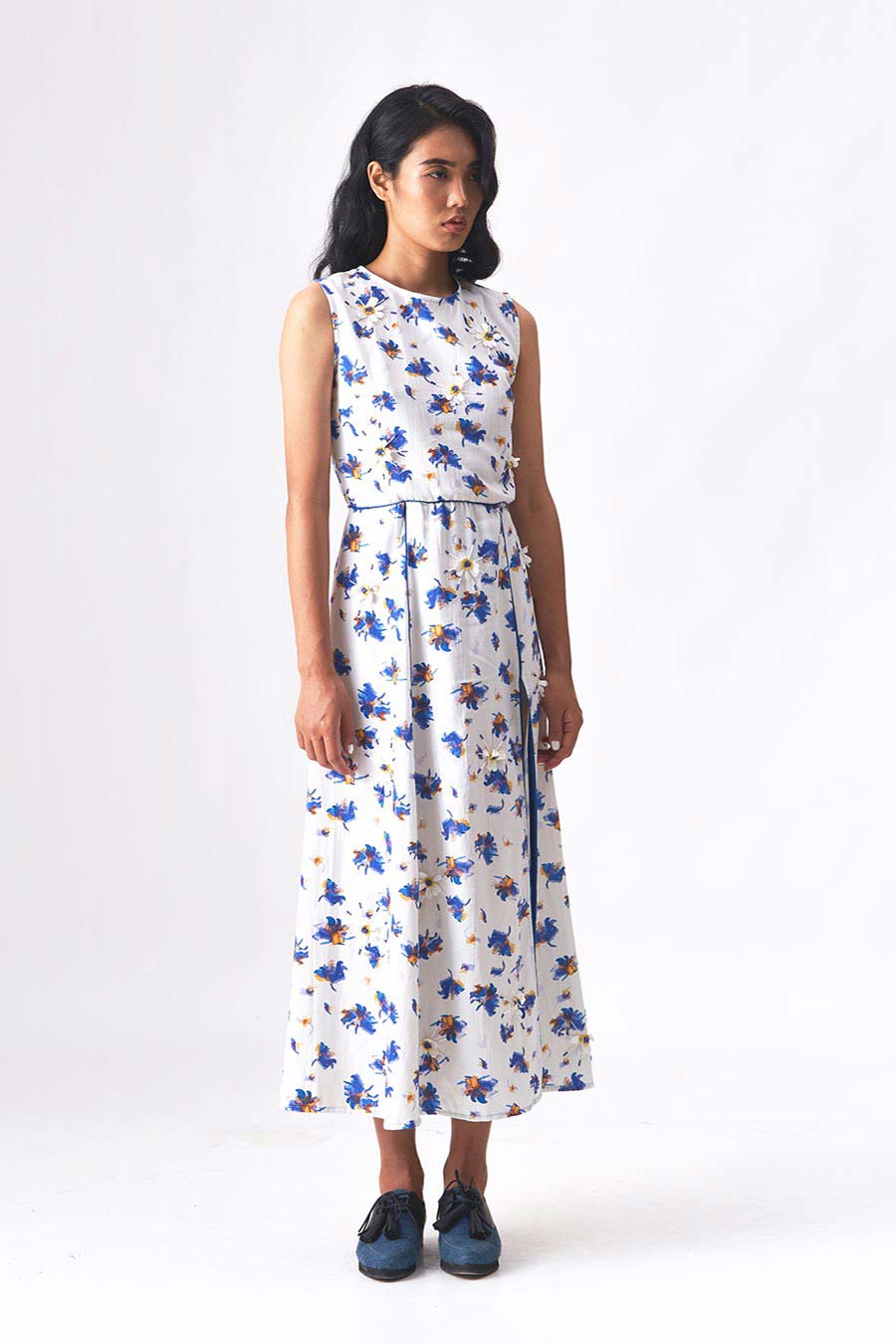 URITH - Handloom Denim A-Line Dress