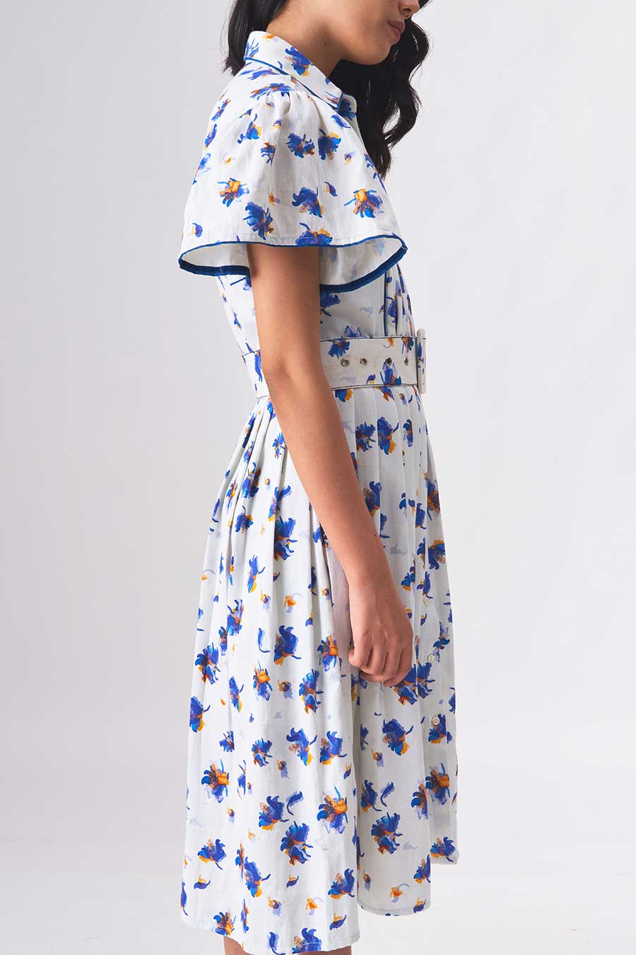 SEATLLE - Handloom Denim White Shirt Dress