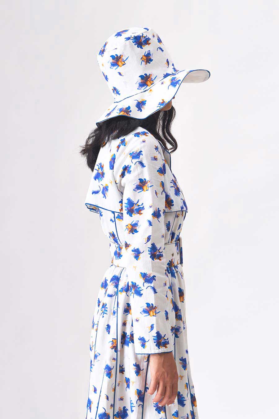 DARCY - Handloom Denim White Trench Dress