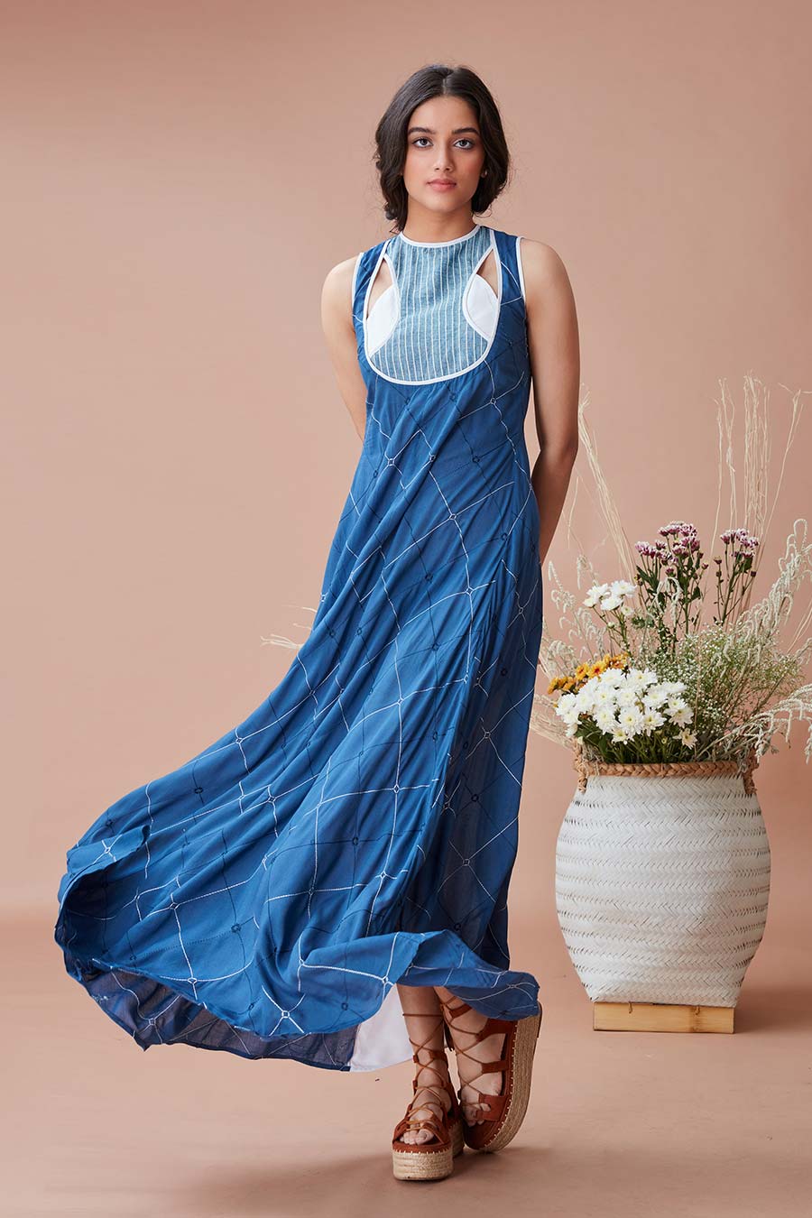 Shop Sut Indigo A-Line Long Dress by DANBA at House of Designers HOUSE OF DESIGNERS Shop Sut Indigo A-Line Long Dress by DANBA at House of Designers HOUSE OF DESIGNERS