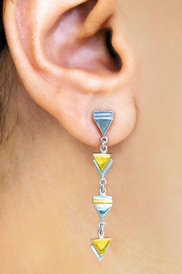 Tryst with Triangles Drop Earrings