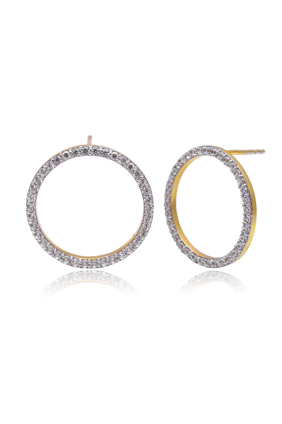 Circle of Life Gold Earrings in 925 Silver