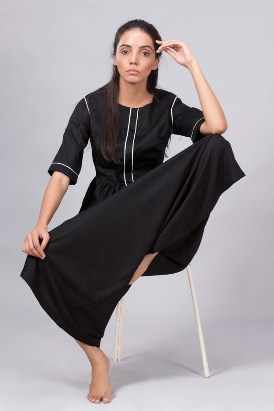 Black Peplum Shirt Top