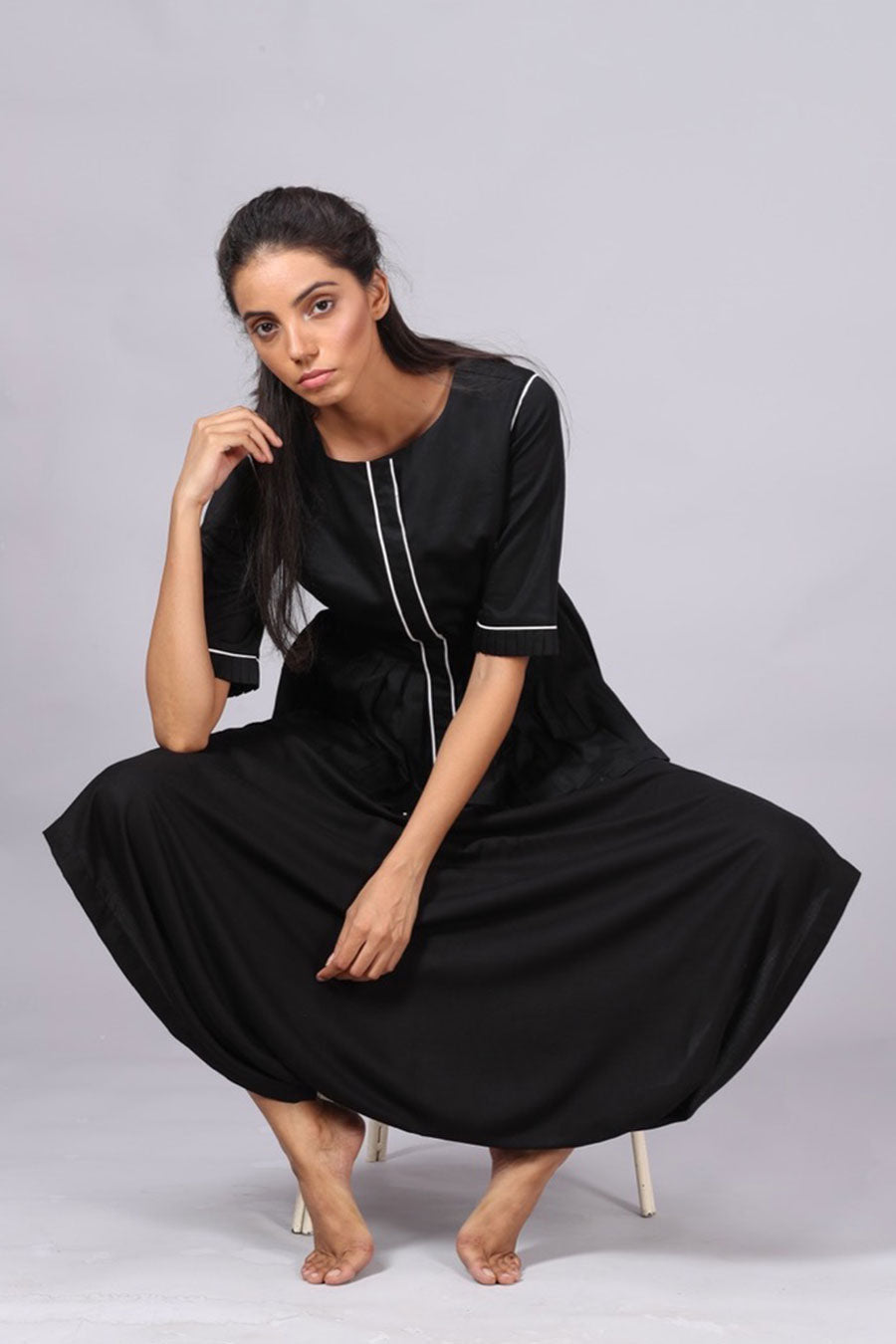 Black Peplum Shirt Top