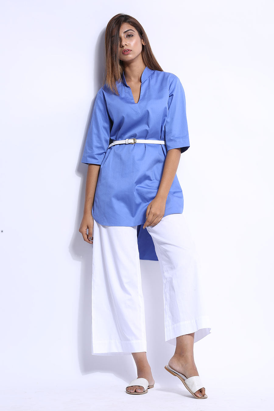 Blue High-Low Tunic Top