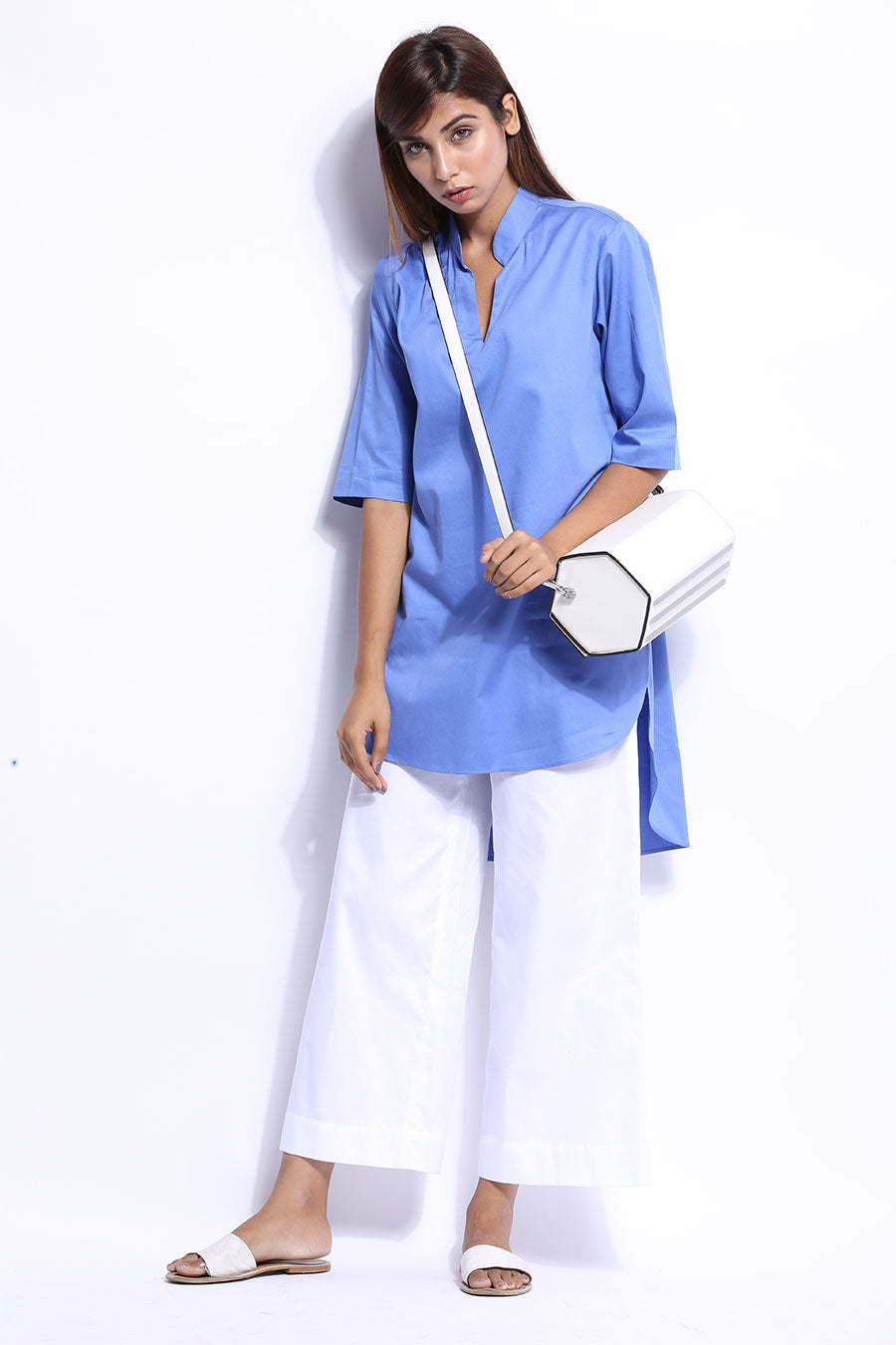 Blue High-Low Tunic Top