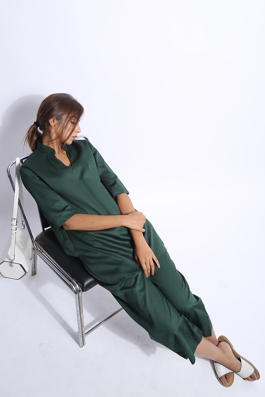 Green High-Low Tunic Top