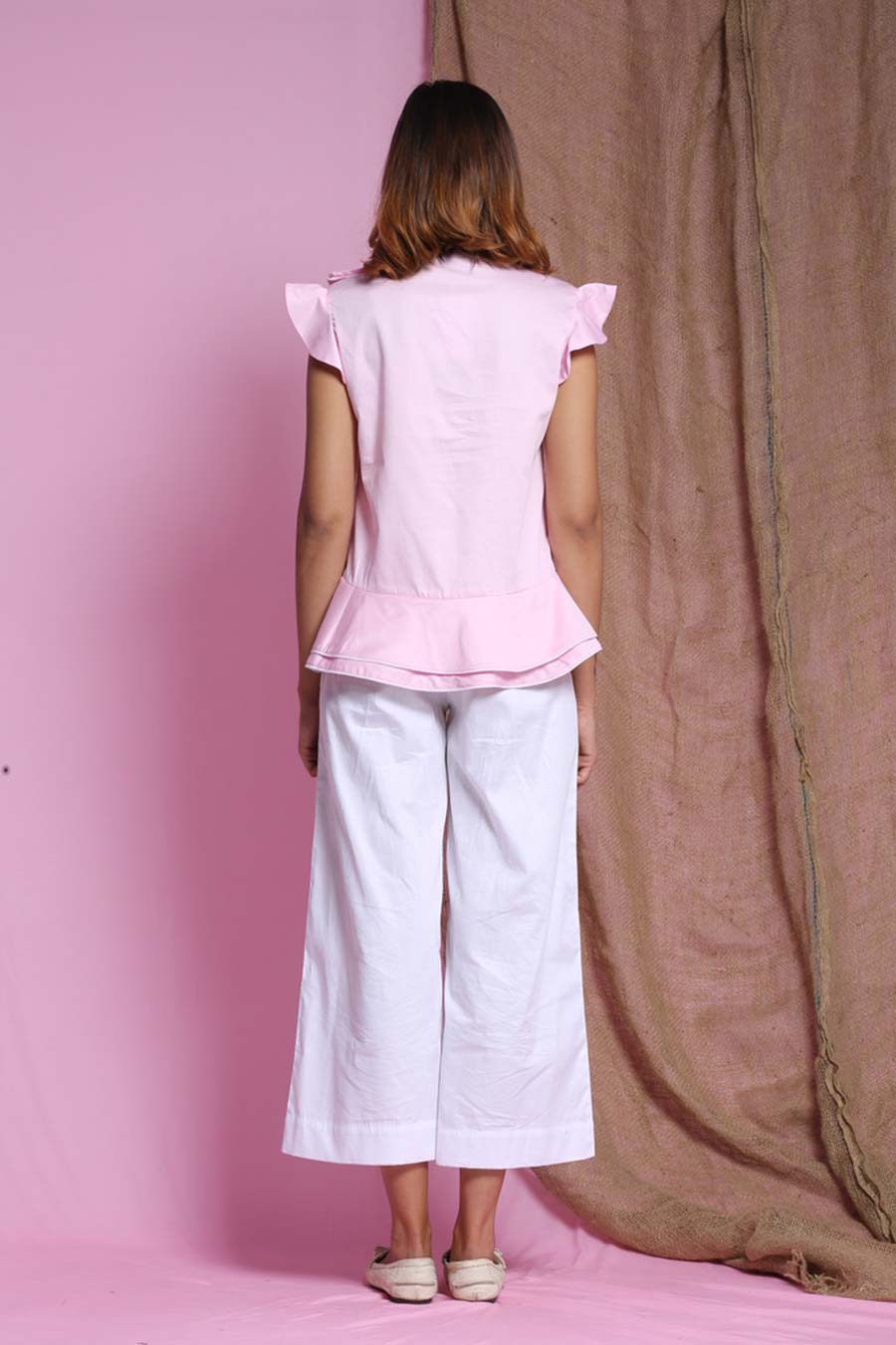 Pink Waterfall Double Drape Top