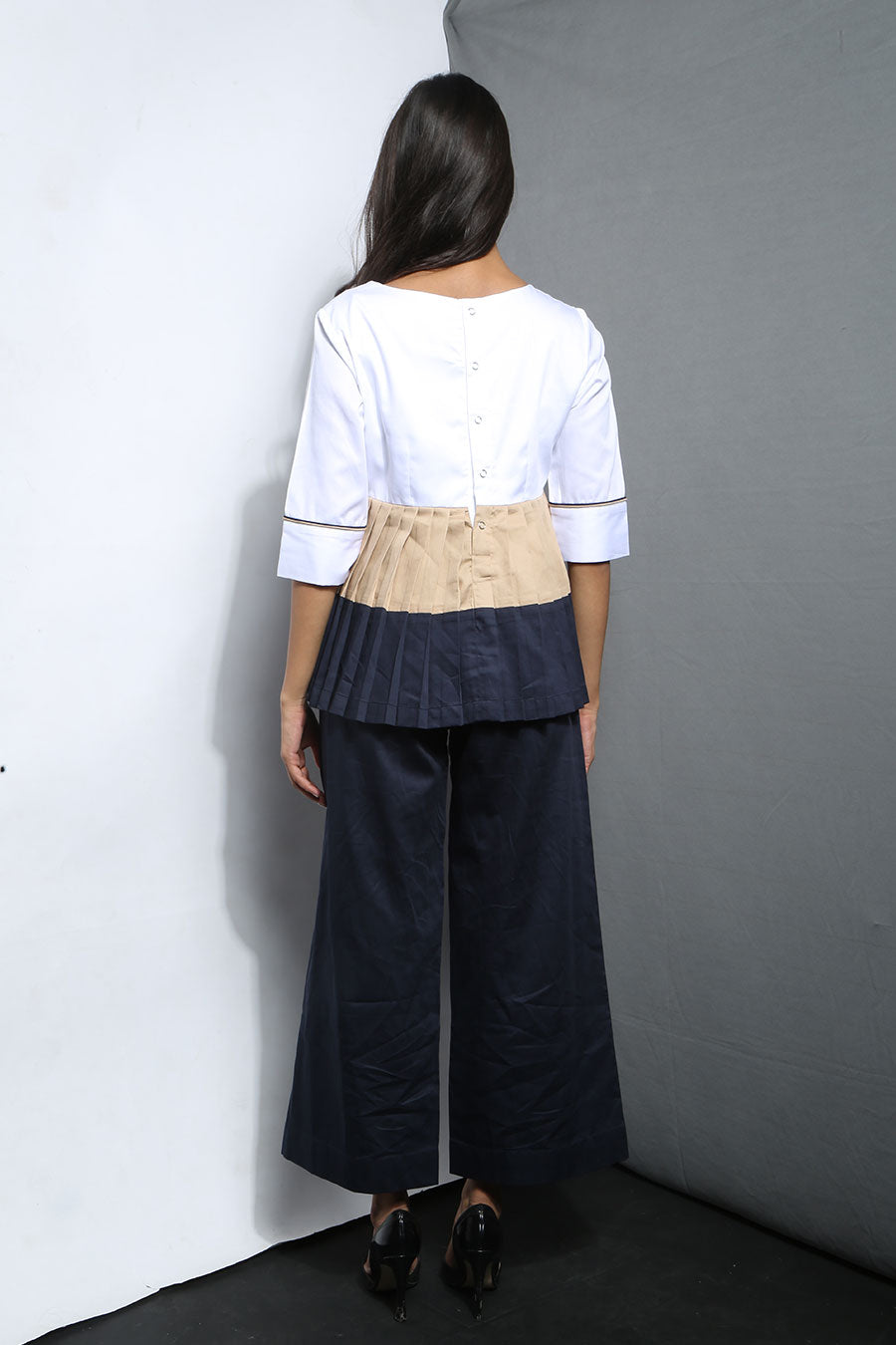 Color Block Pleated Summer Top