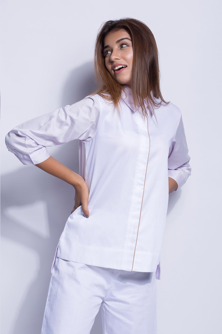 White High-Low Shirt