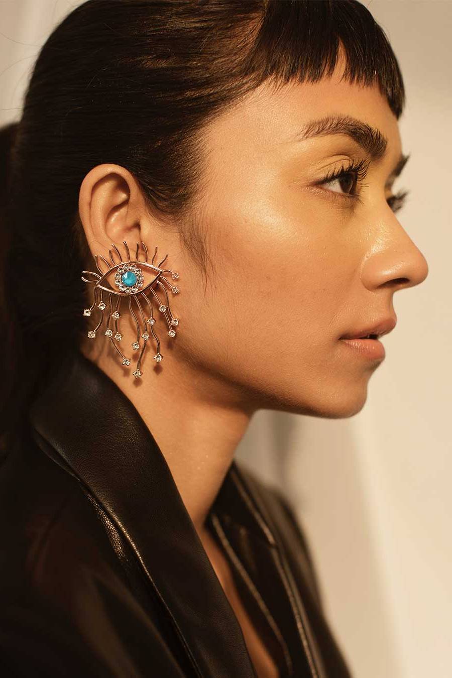 Evil eye swarovski earrings hotsell