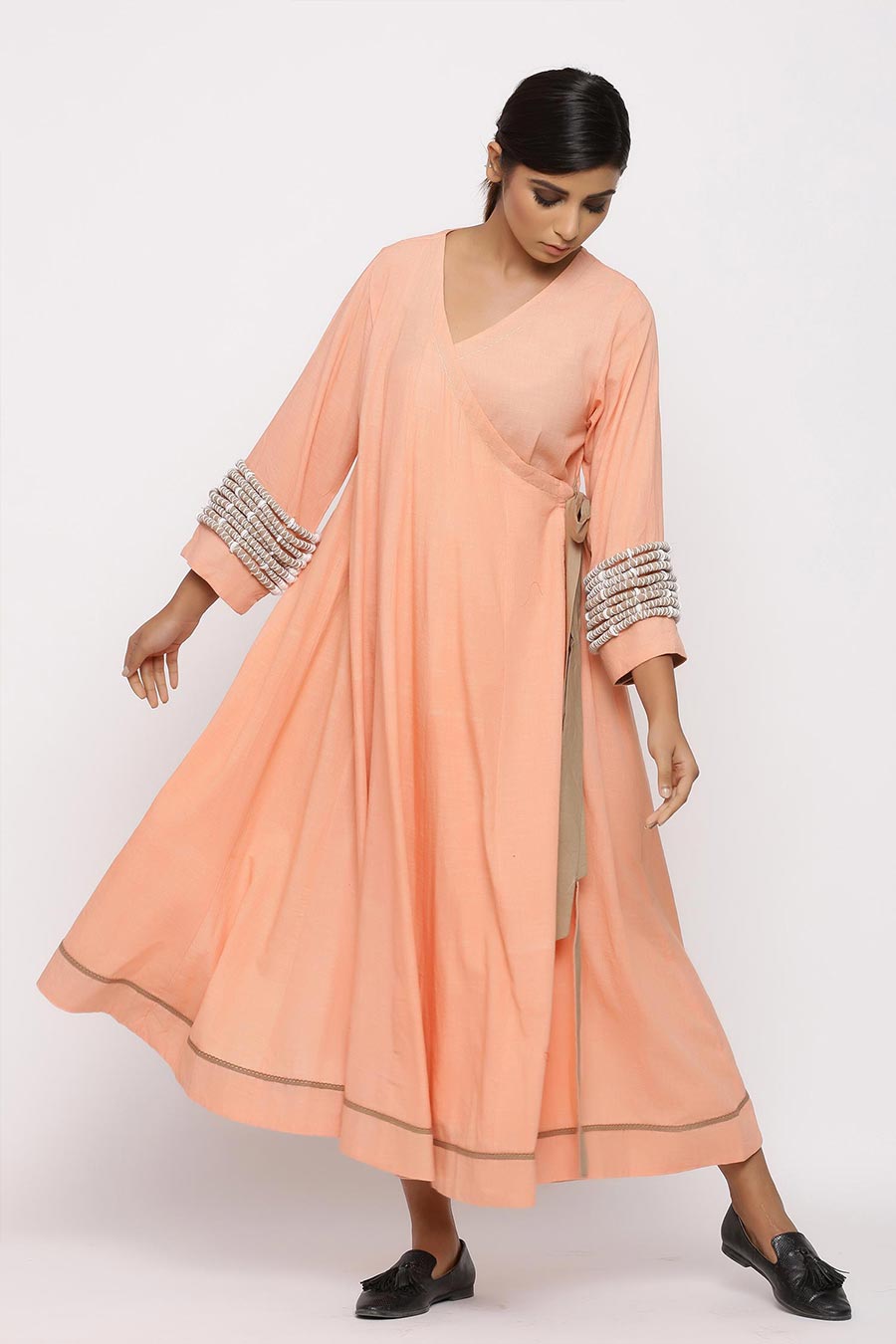 Shop Zahara Blush Angrakha Tunic Dress by NANDITA BIST at House of ...