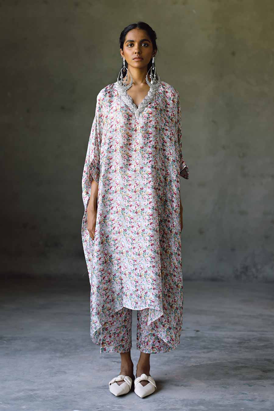 Milano Embroidered Kaftan & Pant Co-Ord Set