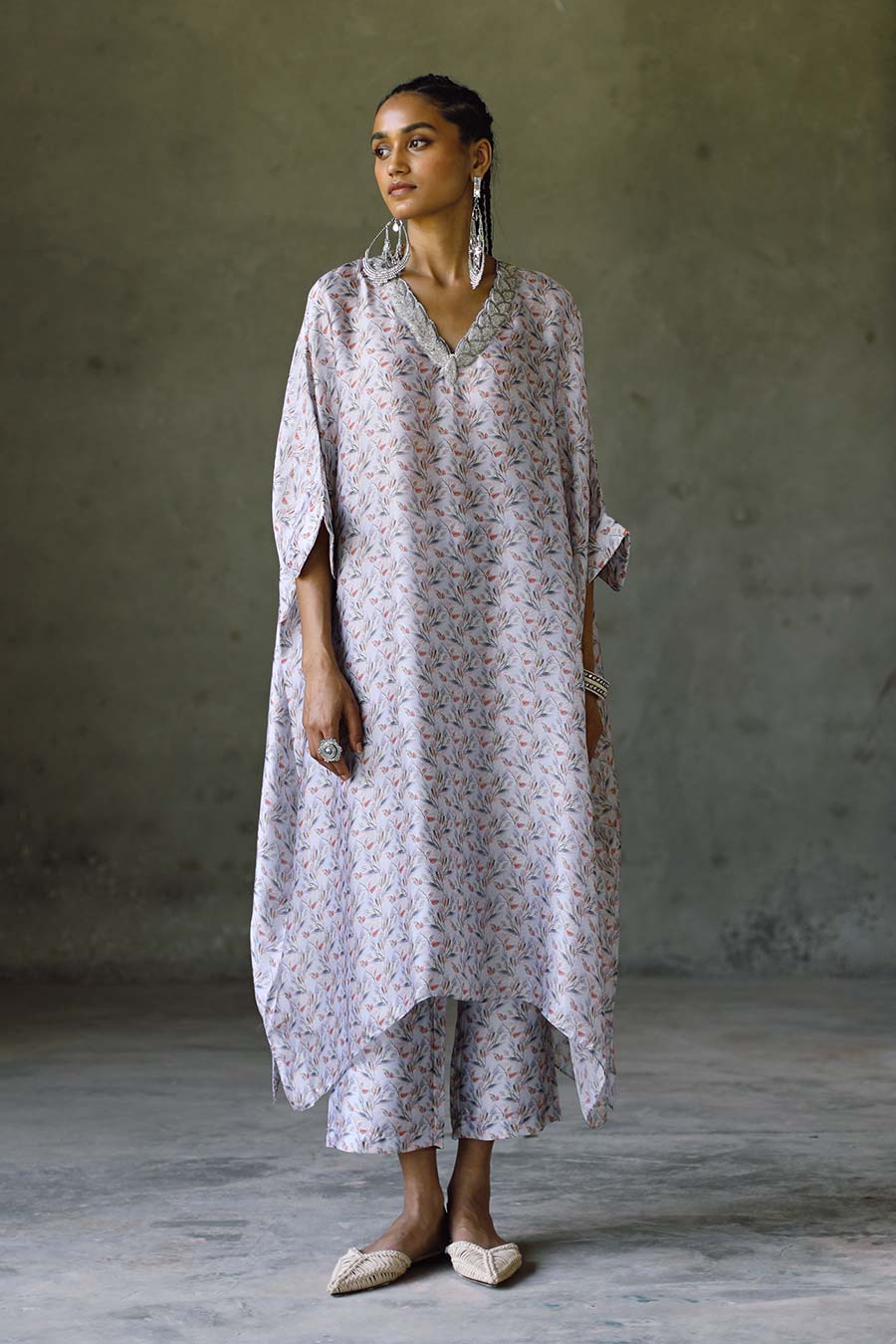 Oxford Embroidered Kaftan & Pant Co-Ord Set