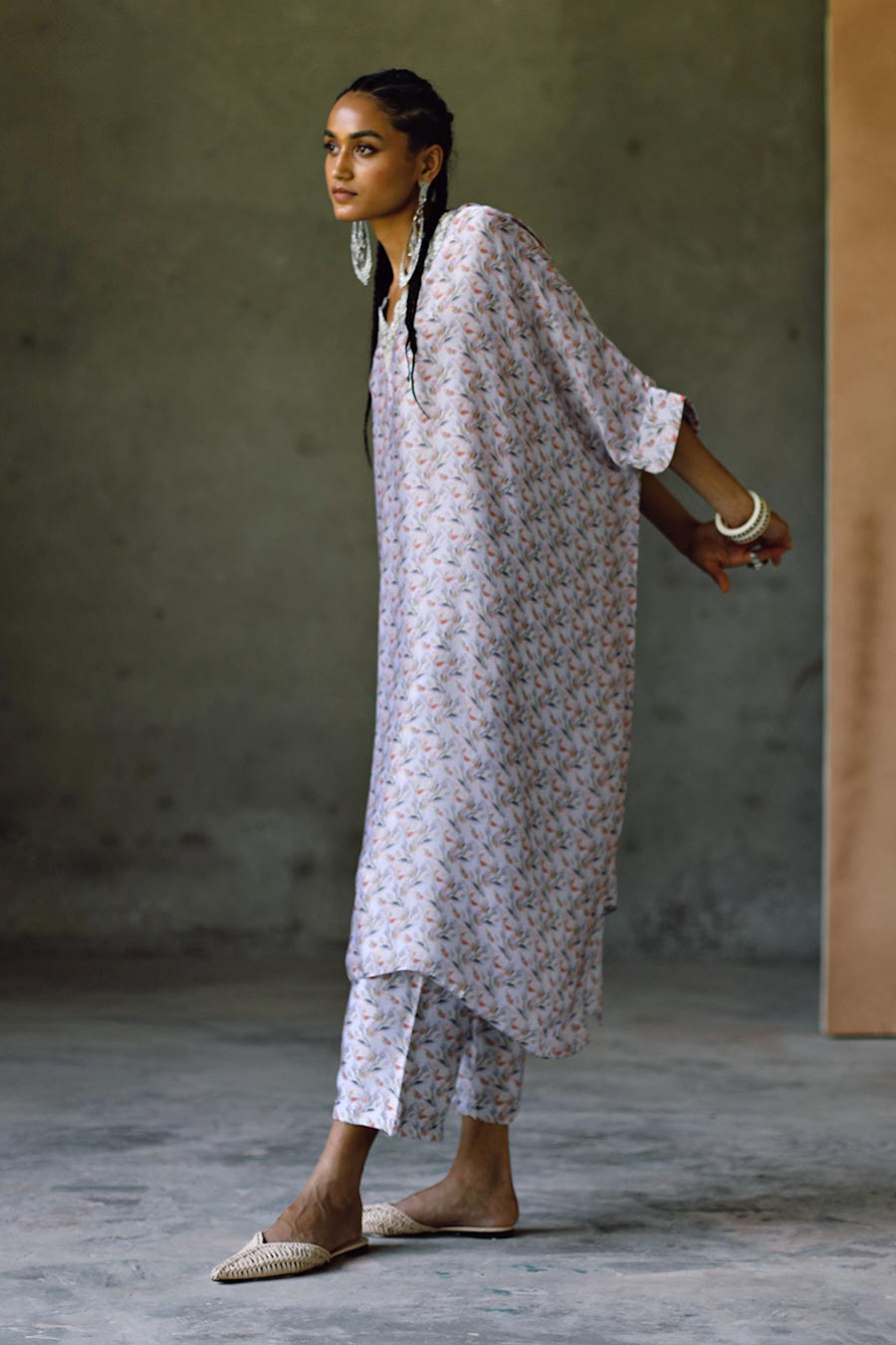 Oxford Embroidered Kaftan & Pant Co-Ord Set
