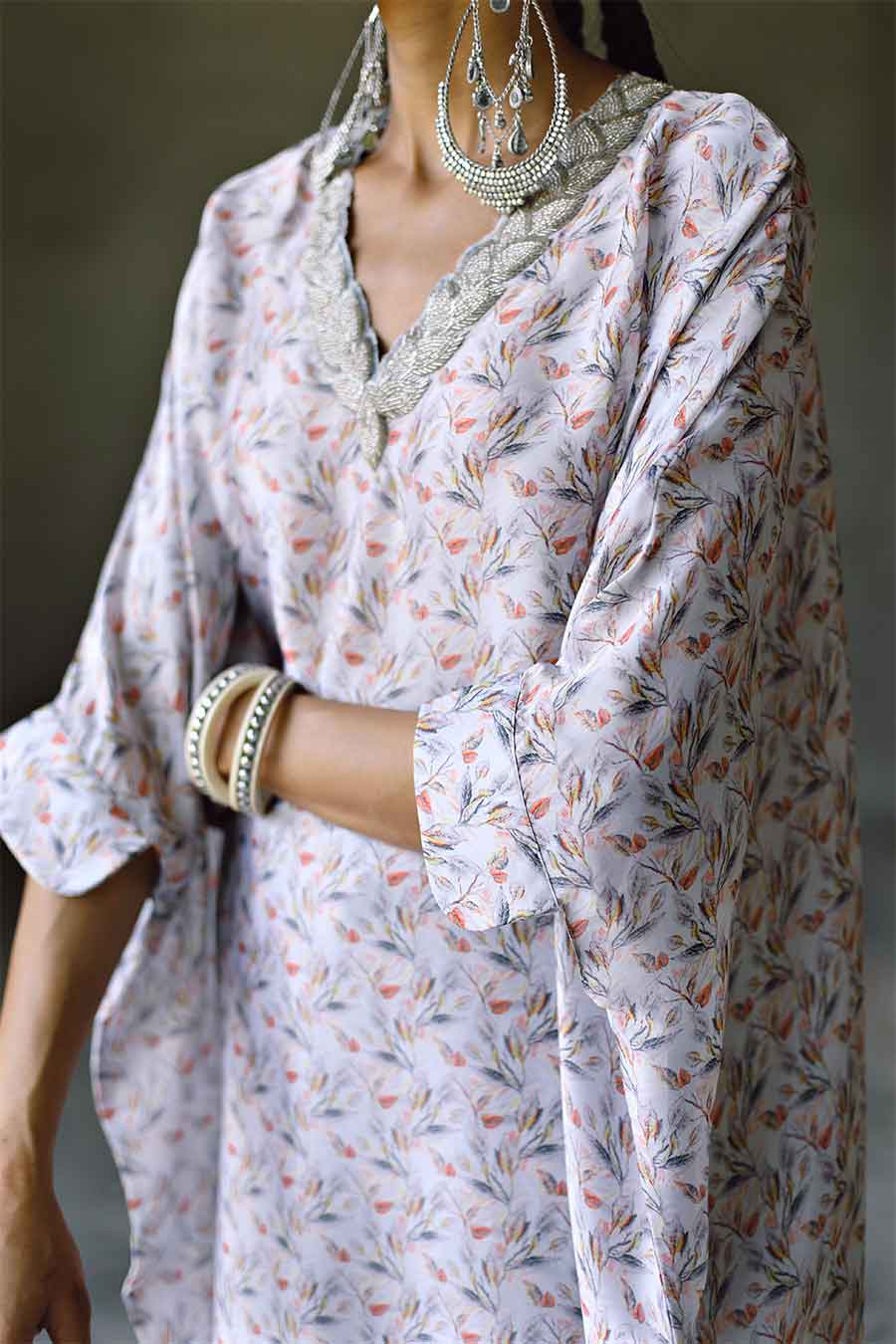 Oxford Embroidered Kaftan & Pant Co-Ord Set