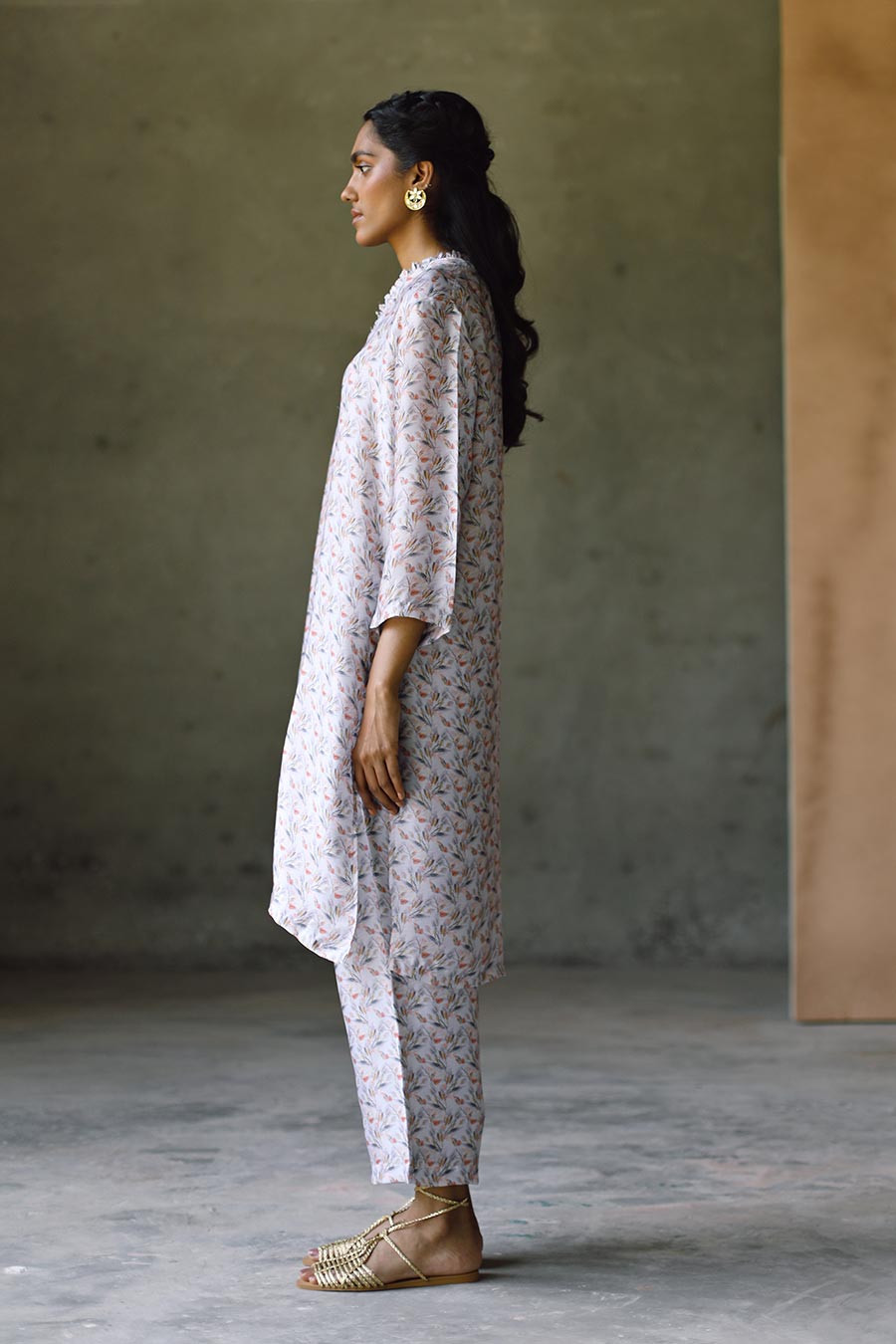 Oxford Frill Kurta & Pant Co-Ord Set