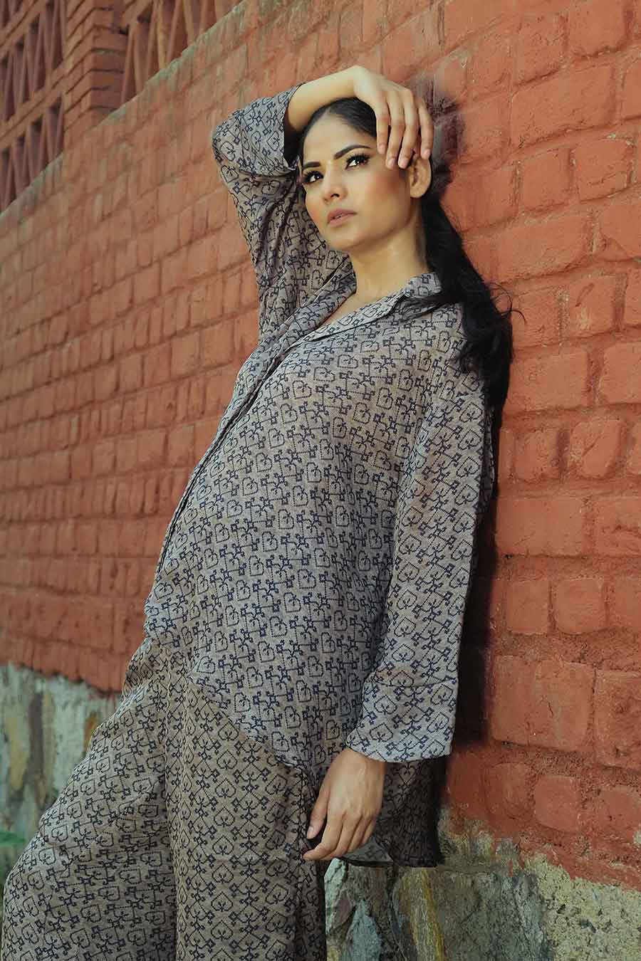 Heart Print Loose Fit Shirt