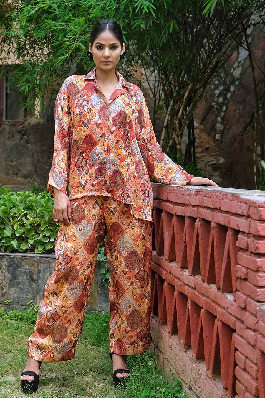 Shop Printed Shirt Pant Co Ord Set by NORN at House of Designers HOUSE OF DESIGNERS