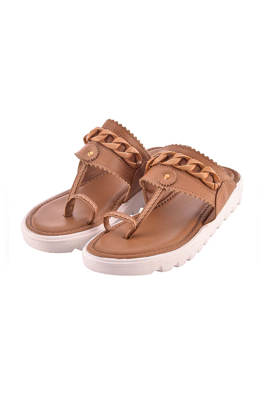 Nude Chain Confort Sole Kolhapuri