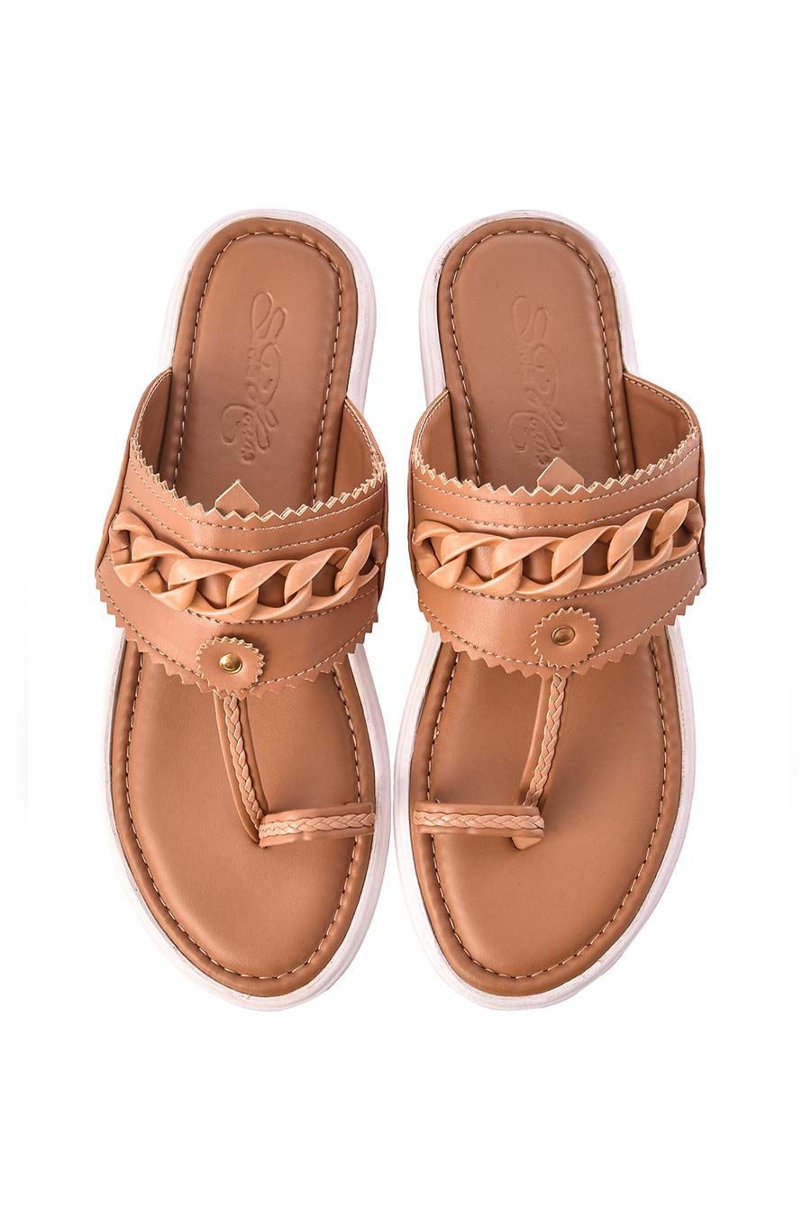 Nude Chain Confort Sole Kolhapuri