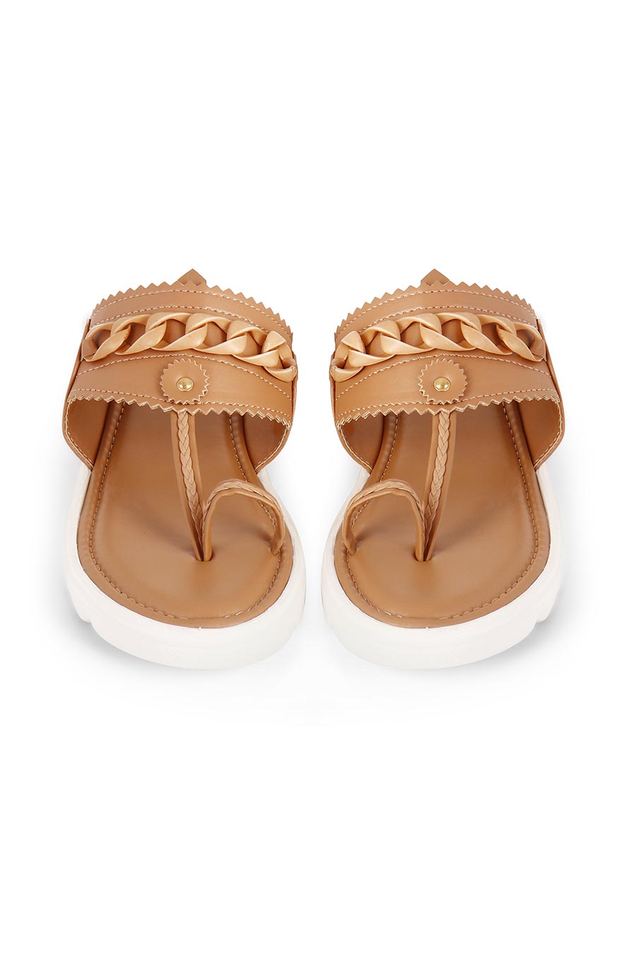 Nude Chain Confort Sole Kolhapuri