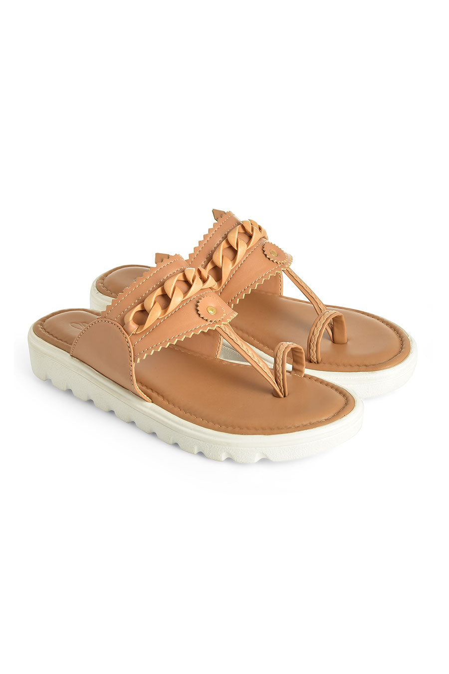 Nude Chain Confort Sole Kolhapuri